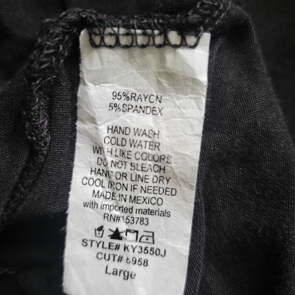 Womens jersey style top with leopard print accents size large - Picture 2 of 2